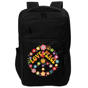 Peace Sign Love 60s 70s Tie Dye Hippie Costume Impact Tech Backpack