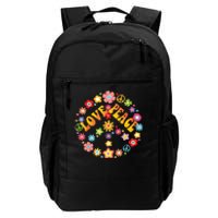 Peace Sign Love 60s 70s Tie Dye Hippie Costume Daily Commute Backpack