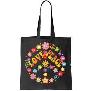 Peace Sign Love 60s 70s Tie Dye Hippie Costume Tote Bag