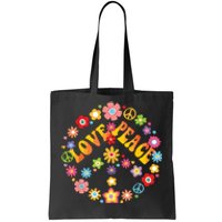 Peace Sign Love 60s 70s Tie Dye Hippie Costume Tote Bag