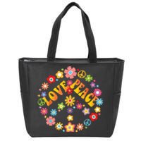 Peace Sign Love 60s 70s Tie Dye Hippie Costume Zip Tote Bag