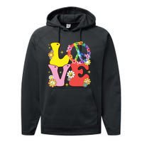 Peace Sign Love 60s 70s Tie Dye Hippie Costume Performance Fleece Hoodie