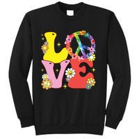 Peace Sign Love 60s 70s Tie Dye Hippie Costume Sweatshirt