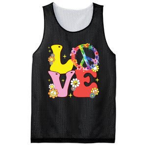 Peace Sign Love 60s 70s Tie Dye Hippie Costume Mesh Reversible Basketball Jersey Tank