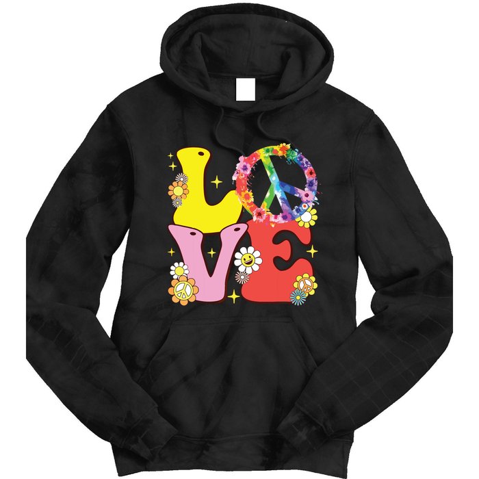 Peace Sign Love 60s 70s Tie Dye Hippie Costume Tie Dye Hoodie