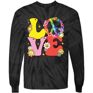 Peace Sign Love 60s 70s Tie Dye Hippie Costume Tie-Dye Long Sleeve Shirt