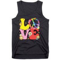 Peace Sign Love 60s 70s Tie Dye Hippie Costume Tank Top