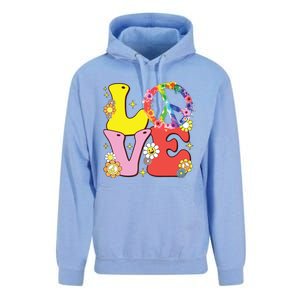 Peace Sign Love 60s 70s Tie Dye Hippie Costume Unisex Surf Hoodie