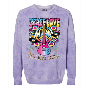 Peace Sign Love 60s 70s Tie Dye Hippie Costume Colorblast Crewneck Sweatshirt