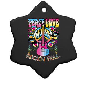 Peace Sign Love 60s 70s Tie Dye Hippie Costume Ceramic Star Ornament