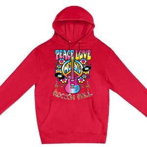 Peace Sign Love 60s 70s Tie Dye Hippie Costume Premium Pullover Hoodie