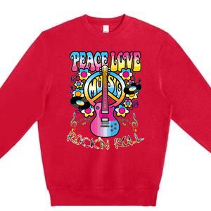 Peace Sign Love 60s 70s Tie Dye Hippie Costume Premium Crewneck Sweatshirt