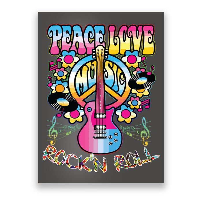 Peace Sign Love 60s 70s Tie Dye Hippie Costume Poster