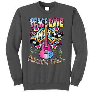 Peace Sign Love 60s 70s Tie Dye Hippie Costume Tall Sweatshirt