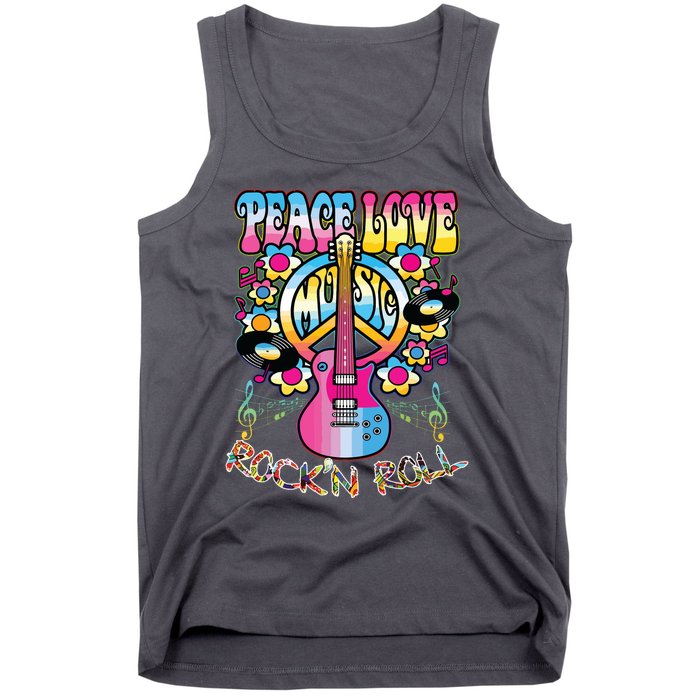 Peace Sign Love 60s 70s Tie Dye Hippie Costume Tank Top