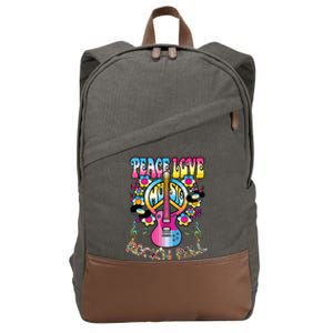 Peace Sign Love 60s 70s Tie Dye Hippie Costume Cotton Canvas Backpack