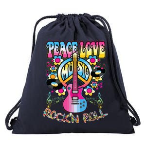 Peace Sign Love 60s 70s Tie Dye Hippie Costume Drawstring Bag