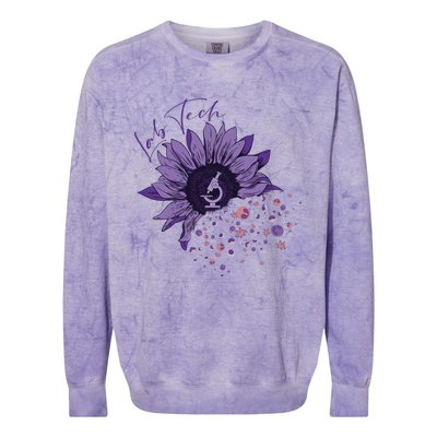 Purple Sunflower Lab Tech Blood Cells Lab Week Lab Queen Phlebotomy Week Colorblast Crewneck Sweatshirt