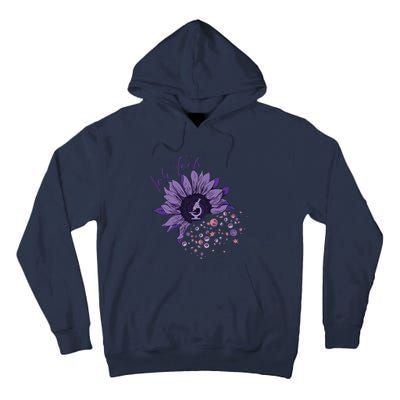 Purple Sunflower Lab Tech Blood Cells Lab Week Lab Queen Phlebotomy Week Tall Hoodie