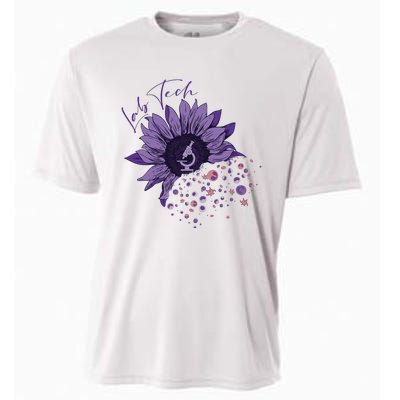 Purple Sunflower Lab Tech Blood Cells Lab Week Lab Queen Phlebotomy Week Cooling Performance Crew T-Shirt