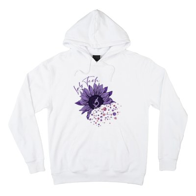 Purple Sunflower Lab Tech Blood Cells Lab Week Lab Queen Phlebotomy Week Hoodie