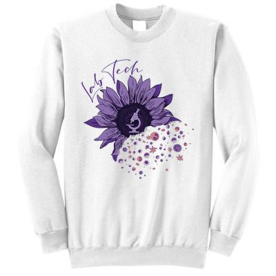 Purple Sunflower Lab Tech Blood Cells Lab Week Lab Queen Phlebotomy Week Sweatshirt