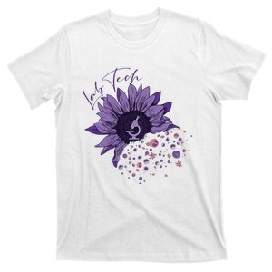 Purple Sunflower Lab Tech Blood Cells Lab Week Lab Queen Phlebotomy Week T-Shirt