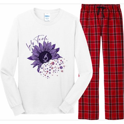 Purple Sunflower Lab Tech Blood Cells Lab Week Lab Queen Phlebotomy Week Long Sleeve Pajama Set