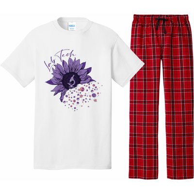 Purple Sunflower Lab Tech Blood Cells Lab Week Lab Queen Phlebotomy Week Pajama Set