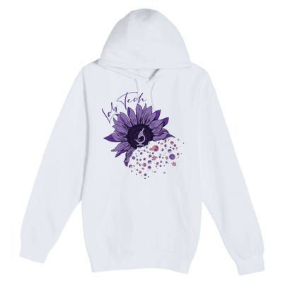 Purple Sunflower Lab Tech Blood Cells Lab Week Lab Queen Phlebotomy Week Premium Pullover Hoodie