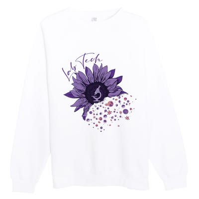 Purple Sunflower Lab Tech Blood Cells Lab Week Lab Queen Phlebotomy Week Premium Crewneck Sweatshirt