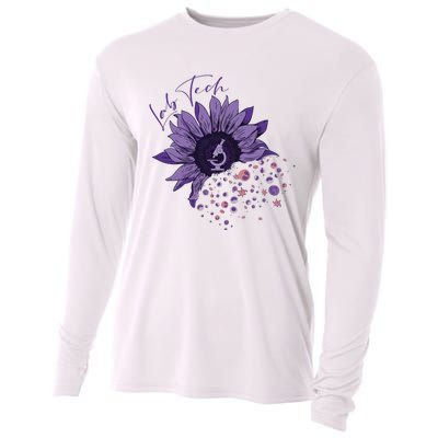 Purple Sunflower Lab Tech Blood Cells Lab Week Lab Queen Phlebotomy Week Cooling Performance Long Sleeve Crew