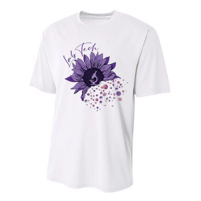 Purple Sunflower Lab Tech Blood Cells Lab Week Lab Queen Phlebotomy Week Performance Sprint T-Shirt