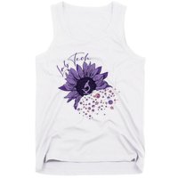 Purple Sunflower Lab Tech Blood Cells Lab Week Lab Queen Phlebotomy Week Tank Top