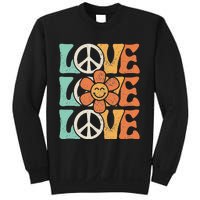 Peace Sign Love 60s 70s Costume 70 Theme Party Groovy Hippie Sweatshirt