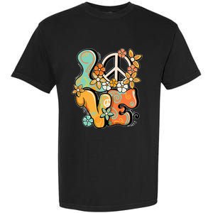 Peace Sign Love 60s 70s Costume Groovy Hippie Theme Party Garment-Dyed Heavyweight T-Shirt