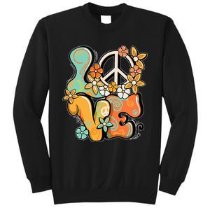 Peace Sign Love 60s 70s Costume Groovy Hippie Theme Party Sweatshirt