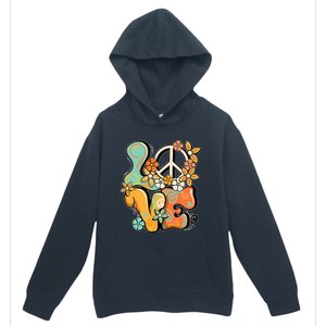 Peace Sign Love 60s 70s Costume Groovy Hippie Theme Party Urban Pullover Hoodie