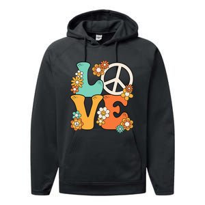 Peace Sign Love 60s 70s Costume Groovy Theme Party Performance Fleece Hoodie