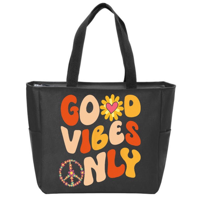 PEACE SIGN LOVE 60s 70s Tie Dye Hippie Halloween Costume Zip Tote Bag