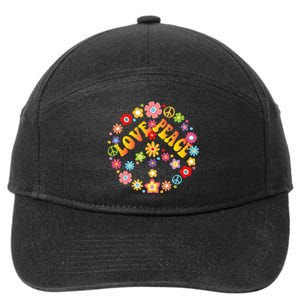 PEACE SIGN LOVE 60s 70s Tie Dye Hippie 7-Panel Snapback Hat