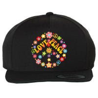 PEACE SIGN LOVE 60s 70s Tie Dye Hippie Wool Snapback Cap