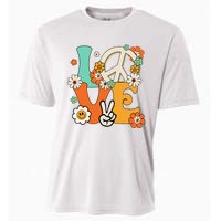 Peace Sign Love 60s 70s Hippie Costume Flowers Cooling Performance Crew T-Shirt