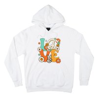 Peace Sign Love 60s 70s Hippie Costume Flowers Hoodie