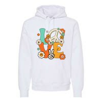 Peace Sign Love 60s 70s Hippie Costume Flowers Premium Hoodie