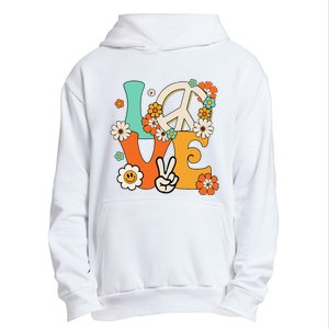 Peace Sign Love 60s 70s Hippie Costume Flowers Urban Pullover Hoodie