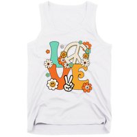 Peace Sign Love 60s 70s Hippie Costume Flowers Tank Top