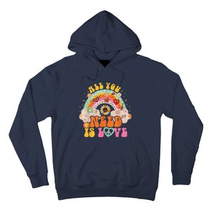 PEACE SIGN LOVE 60s 70s Hippie Groovy Vibes Halloween Girls Hoodie