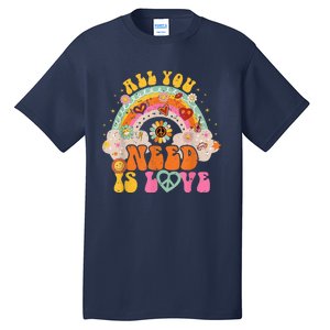 PEACE SIGN LOVE 60s 70s Hippie Groovy Vibes Halloween Girls Tall T-Shirt