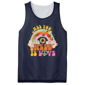 PEACE SIGN LOVE 60s 70s Hippie Groovy Vibes Halloween Girls Mesh Reversible Basketball Jersey Tank